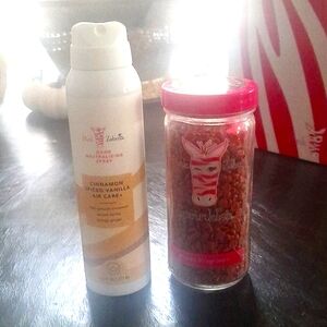 Pink Zebra Cinnamon Spiced Vanilla Air Care spray and New Car Leather Sprinkles